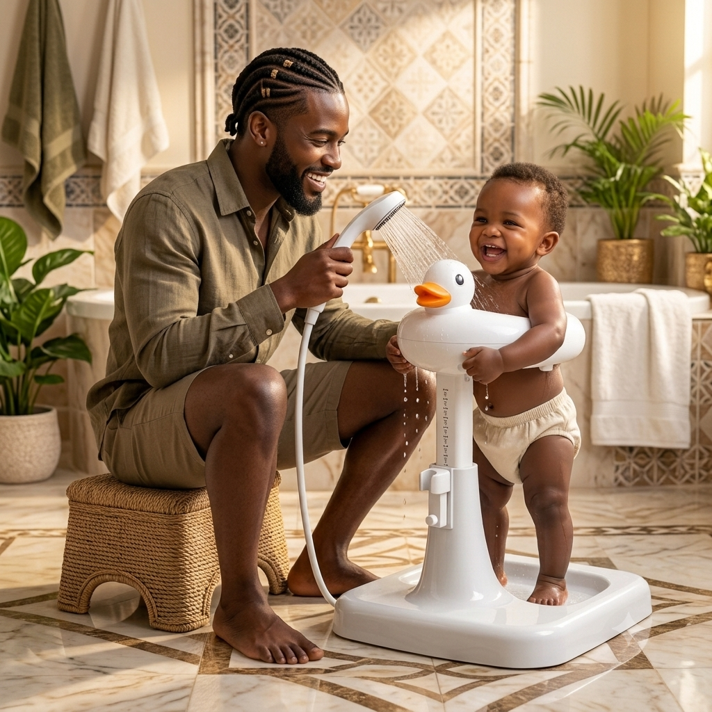 Safety Duck Baby Bath Stand – Adjustable Shower Support Seat