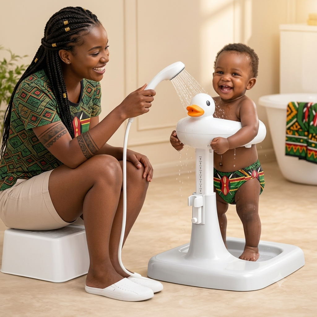 Safety Duck Baby Bath Stand – Adjustable Shower Support Seat